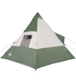 Tente de camping 7 personnes vert 350x350x280 cm taffetas 185T