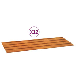 Panneaux de toiture 12 pcs rouillé 100x44 cm Acier corten