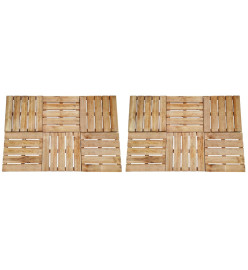 Dalles de terrasse 12 pcs 50x50 cm Bois Marron