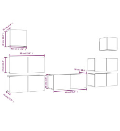 Ensemble de meubles TV 7 pcs Chêne marron Bois d'ingénierie