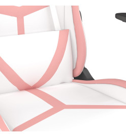 Chaise de jeu de massage Blanc et rose Similicuir