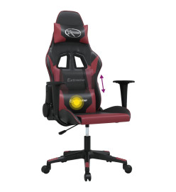 Chaise de jeu de massage Noir et rouge bordeaux Similicuir