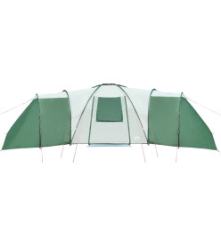 Tente de camping 12 personnes vert 840x720x200 cm taffetas 185T