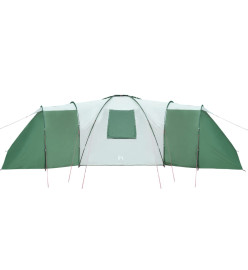 Tente de camping 12 personnes vert 840x720x200 cm taffetas 185T