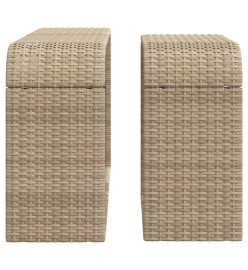 Étagères de rangement 2 pcs beige résine tressée