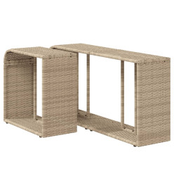 Étagères de rangement 2 pcs beige résine tressée