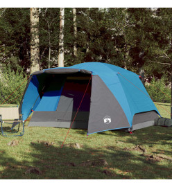 Tente de camping 4 personnes bleu 350x280x155 cm taffetas 190T