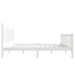 Cadre de lit Blanc Bois massif 140x200 cm