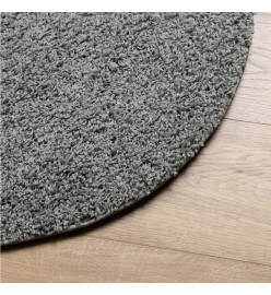 Tapis shaggy à poils longs moderne vert Ø 80 cm