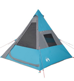 Tente de camping 7 personnes bleu 350x350x280 cm taffetas 185T