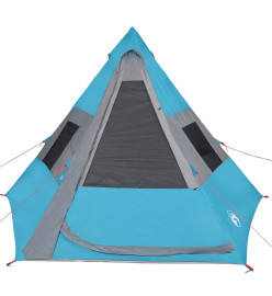 Tente de camping 7 personnes bleu 350x350x280 cm taffetas 185T