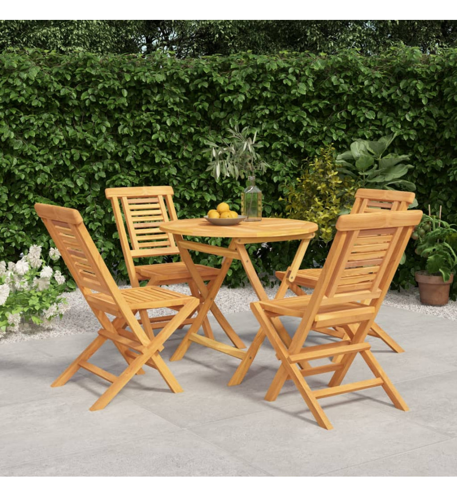 Ensemble à dîner de jardin 5 pcs Bois de teck massif