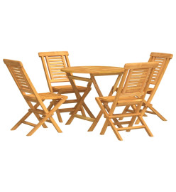 Ensemble à dîner de jardin 5 pcs Bois de teck massif