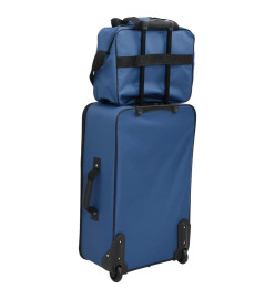 Ensemble de bagages de voyage bleu tissu