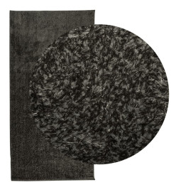 Tapis ISTAN à poils longs aspect brillant anthracite 100x200 cm