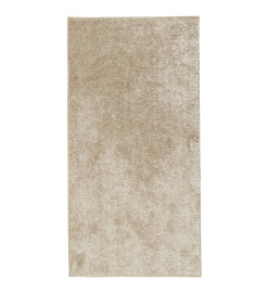 Tapis ISTAN à poils longs aspect brillant beige 100x200 cm