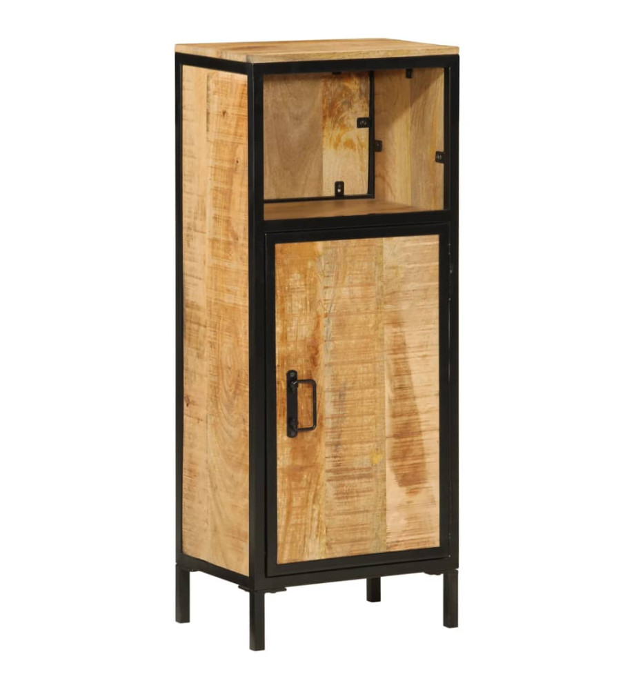 Armoire de salle de bain 40x27x90cm bois massif manguier et fer