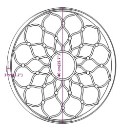 Miroir de jardin Sable 40x3 cm Fer Rond utilisation extérieure