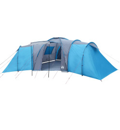 Tente de camping 12 personnes bleu 840x720x200 cm taffetas 185T