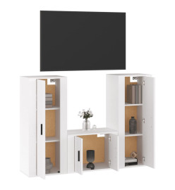 Ensemble de meubles TV 3 pcs Blanc brillant Bois d'ingénierie