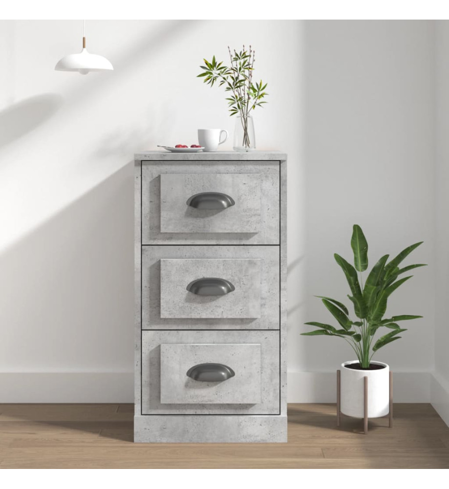 Buffet gris béton 36x35,5x67,5 cm bois d'ingénierie