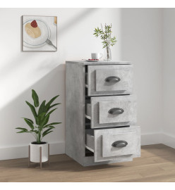 Buffet gris béton 36x35,5x67,5 cm bois d'ingénierie