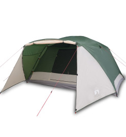 Tente de camping 4 personnes vert 350x280x155 cm taffetas 190T