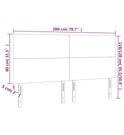 Têtes de lit 4 pcs Gris clair 100x5x78/88 cm Tissu