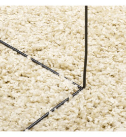 Tapis shaggy à poils longs moderne doré 120x120 cm