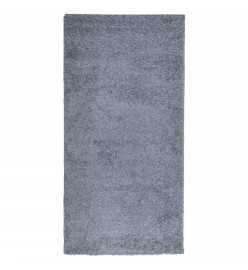 Tapis shaggy à poils longs moderne bleu 100x200 cm