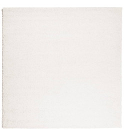 Tapis shaggy à poils longs moderne crème 120x120 cm