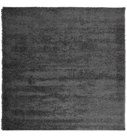 Tapis shaggy à poils longs moderne anthracite 200x200 cm