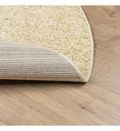 Tapis shaggy à poils longs moderne doré Ø 200 cm