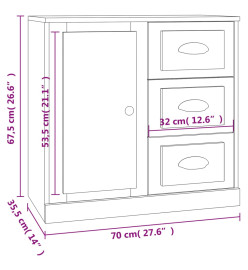 Buffets 2 pcs chêne sonoma bois d'ingénierie