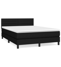 Lit à sommier tapissier avec matelas Noir 140x190 cm Tissu