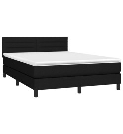 Lit à sommier tapissier avec matelas Noir 140x190 cm Tissu