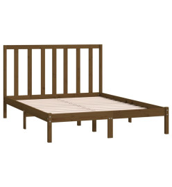 Cadre de lit Marron miel Bois de pin massif 140x190 cm