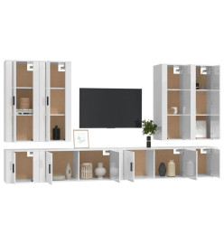 Ensemble de meubles TV 8 pcs Blanc brillant Bois d'ingénierie