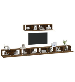 Ensemble de meubles TV 6 pcs Chêne fumé Bois d'ingénierie