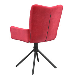 Chaises pivotantes salle à manger 2 pcs Rouge bordeaux Velours