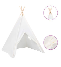 Tente tipi d'enfants avec sac Peau de pêche Blanc 120x120x150cm