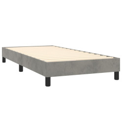 Lit à sommier tapissier et matelas Gris clair 80x200 cm Velours