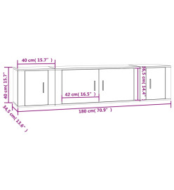 Ensemble de meubles TV 3 pcs Blanc brillant Bois d'ingénierie