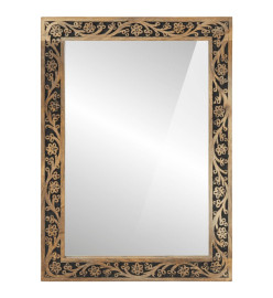 Miroir de bain 50x70x2,5 cm bois de manguier massif et verre