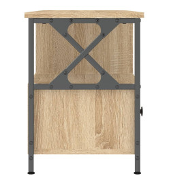 Meuble TV chêne sonoma 102x33x45 cm bois d'ingénierie et fer