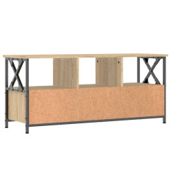 Meuble TV chêne sonoma 102x33x45 cm bois d'ingénierie et fer