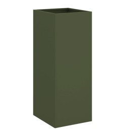 Jardinière vert olive 32x27,5x75 cm acier laminé à froid