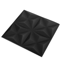 Panneaux muraux 3D 48 pcs 50x50 cm Noir origami 12 m²