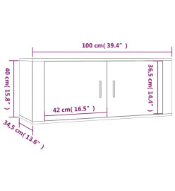 Ensemble de meubles TV 3 pcs Noir Bois d'ingénierie