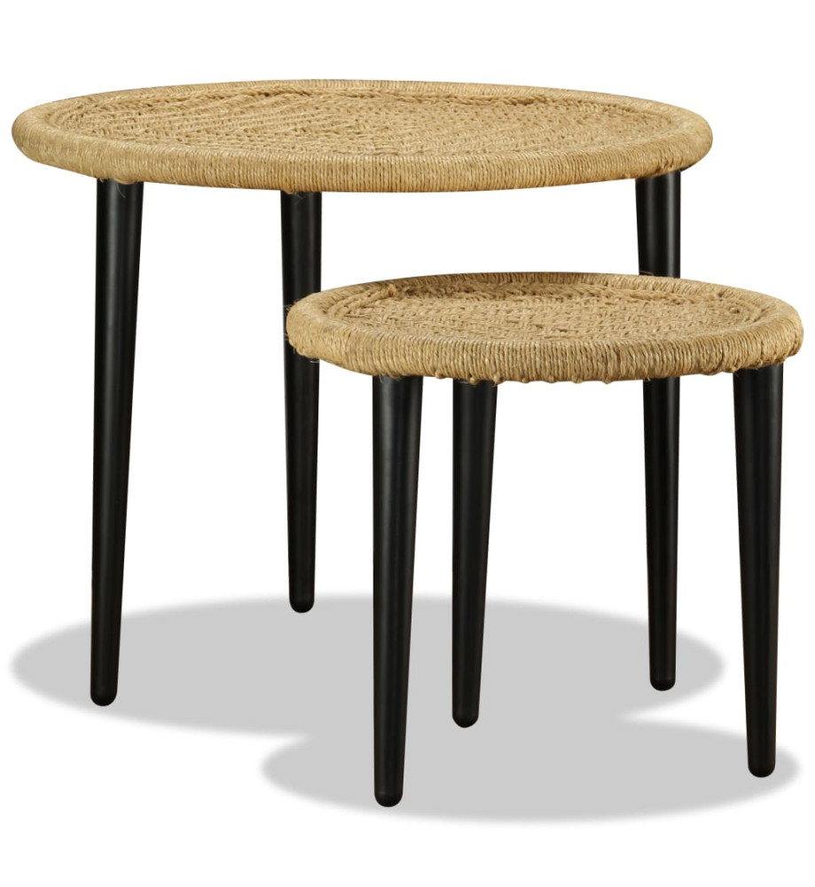 Table basse 2 pcs jute naturelle